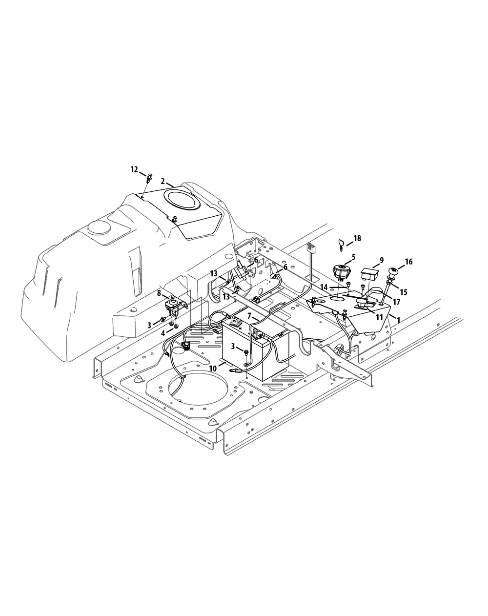 Electrical Diagram and Parts List for Z-FORCELZ54 (17BIDAGC-17BIDAGC010)(2015) Cub Cadet Lawn Tractor